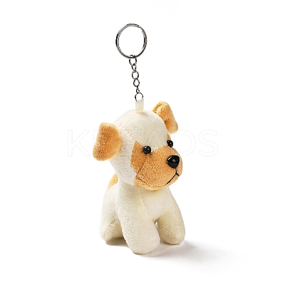Cartoon PP Cotton Plush Simulation Soft Stuffed Animal Toy Dog Pendants Decorations HJEW-K043-06-1