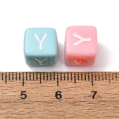 Opaque Acrylic European Beads AC-CBA7A73-01Y-1