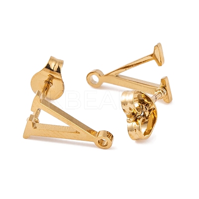 Ion Plating(IP) 304 Stainless Steel Stud Earrings FIND-Q103-01V-G-1