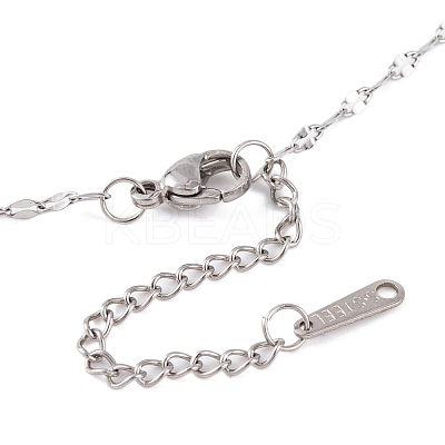 Non-Tarnish Woven Net/Web with Feather 201 Stainless Steel Boho Pendant Necklaces for Women NJEW-G087-05P-1