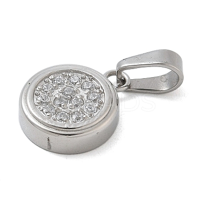 Ion Plating(IP) 304 Stainless Steel Micro Pave Cubic Zirconia Pendants STAS-Z107-02P-01-1