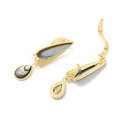 Teardrop Brass Fold Over Clasps KK-Z073-35G-03-1