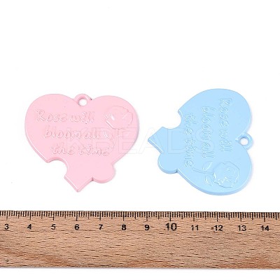 Spray Painted Alloy Big Pendants PALLOY-T092-82M-1