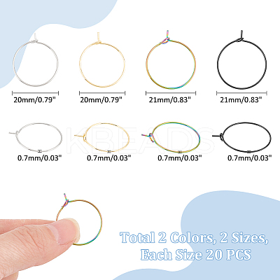 80Pcs 4 Styles 316 Surgical Stainless Steel Wine Glass Charms Rings STAS-UN0053-44-1