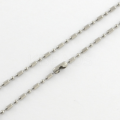 Tarnish Resistant 304 Stainless Steel Ball Chain Necklace Making LS-NJEW-R225-04-1
