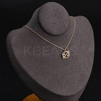 925 Sterling Silver Colorful Cubic Zirconia Constellation Pendant Cable Chain Necklaces for Women STER-R009-01G-02-1