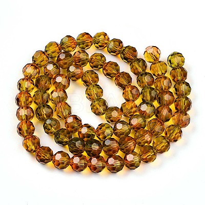 Baking Paint Transparent Glass Beads Strands LS-DGLA-A035-T10mm-A05-1