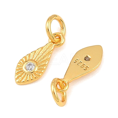 925 Sterling Silver Pave Clear Cubic Zirconia Feather Charms STER-A049-09G-1