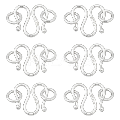 925 Sterling Silver S-Hook Clasps STER-BC0004-04A-1