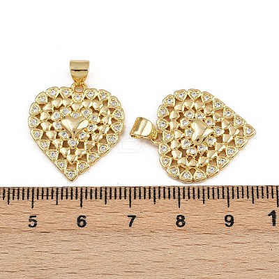Brass Micro Pave Clear Cubic Zirconia Pendants ZIRC-I367-13G-12-1