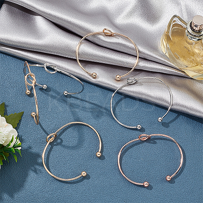 18Pcs 3 Colors Iron Heart Open Cuff Bangle for Women BJEW-NB0001-05-1