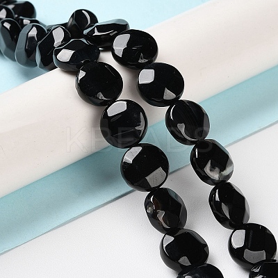 Natural Black Agate Beads Strands G-K357-B01-01-1