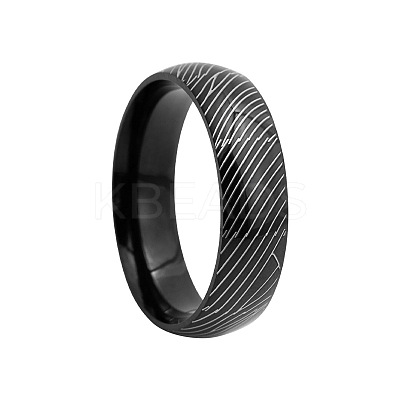 Stripe Pattern 201 Stainless Steel Finger Rings FS-WG7658E-19-1
