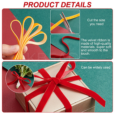3 Rolls 3 Colors Single Face Velvet Ribbon SRIB-AR0001-09-1