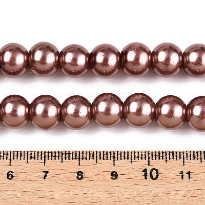Baking Paint Pearlized Glass Pearl Round Bead Strands LS-HY-Q003-10mm-92-1
