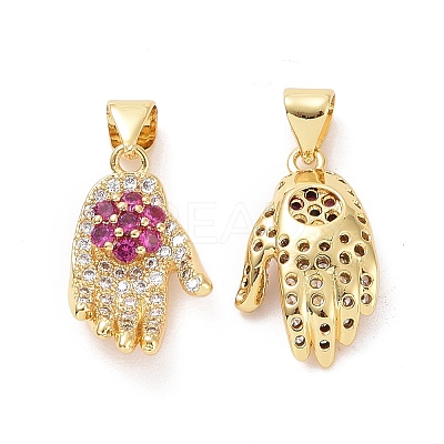 Brass Micro Pave Cubic Zirconia Pendants ZIRC-F134-30G-1
