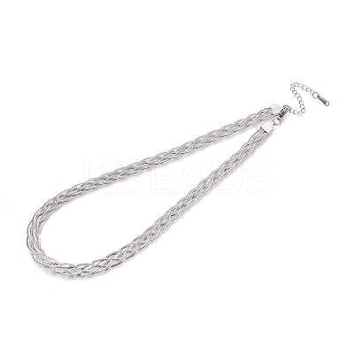 9MM 304 Stainless Steel Braided Herringbone Chain Necklaces NJEW-N058-18P-1