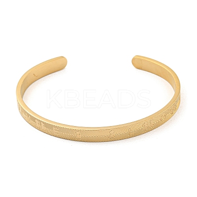 Boy Girl Stainless Steel Open Cuff Bangles for Women BJEW-G708-01C-G-1