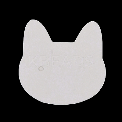 100Pcs Cat Head Shape Paper Jewelry Earring Display Cards AJEW-Z021-03C-1
