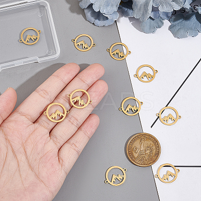 10Pcs 201 Stainless Steel Connector Charms STAS-UN0064-71-1