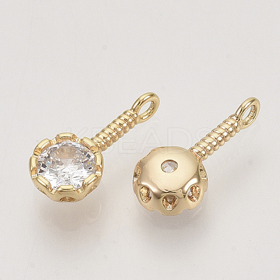 Brass Cubic Zirconia Charms KK-N216-23-1
