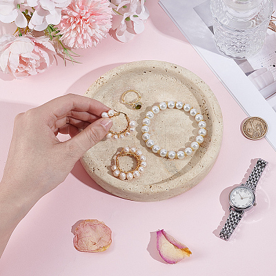 Marble Round Jewelry Plates DIY-WH0899-84-1