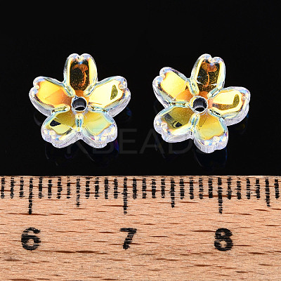 Transparent Electroplate Glass Bead Caps EGLA-N015-01B-1