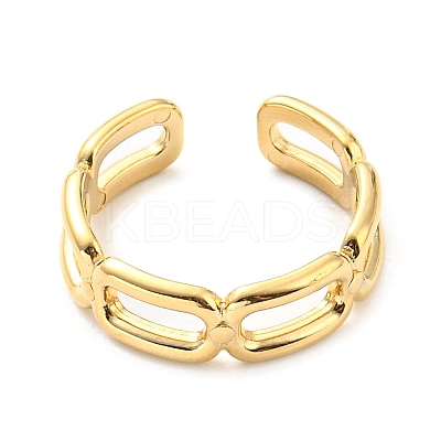 304 Stainless Steel Open Cuff Ring for Women RJEW-C016-06G-1