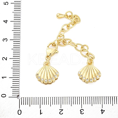 Cross Brass Micro Pave Cubic Zirconia Chain Extender KK-Z084-05G-1