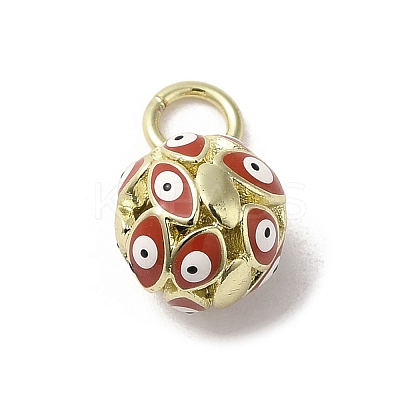 Brass Enamel Charms KK-E092-12G-03-1