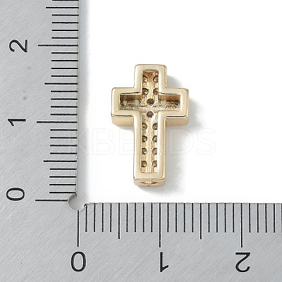 Rack Plating Brass Micro Pave Clear Cubic Zirconia Beads KK-A220-23B-G-1