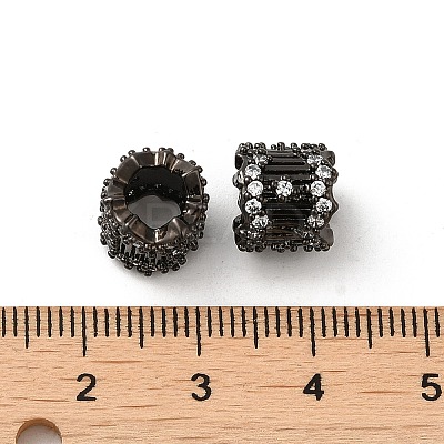 Rack Plating Brass Micro Pave Cubic Zirconia European Beads KK-Q795-03B-1