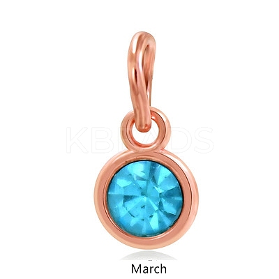 Rose Gold Plated Alloy Glass Rhinestone Charms PALLOY-TAC0016-A03-RG-1