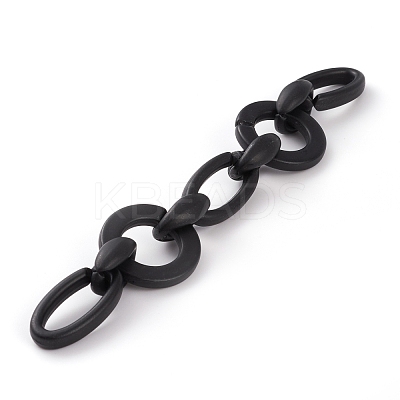 Handmade Opaque Spray Painted Acrylic Link Chains AJEW-JB00869-03-1