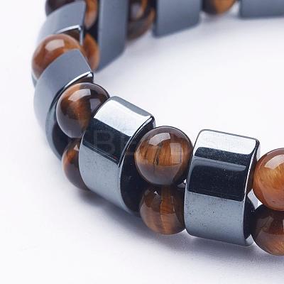 Non-Magnetic Synthetic Hematite Stretch Bracelets BJEW-F271-08A-1