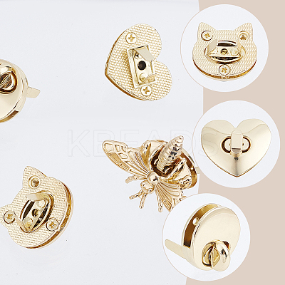 6Sets 6 Styles Zinc Alloy Bag Twist Lock Accessories AJEW-GF0007-02-1
