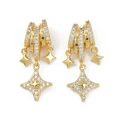 Brass Micro Pave Cubic Zirconia Pendants KK-C093-23G-1