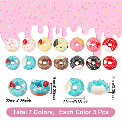42Pcs 14 Styles Opaque Resin Decoden Cabochons FIND-CA0007-33-1