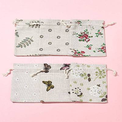 24Pcs 6 Colors Polycotton(Polyester Cotton) Packing Pouches Drawstring Bags ABAG-FS0001-12-1
