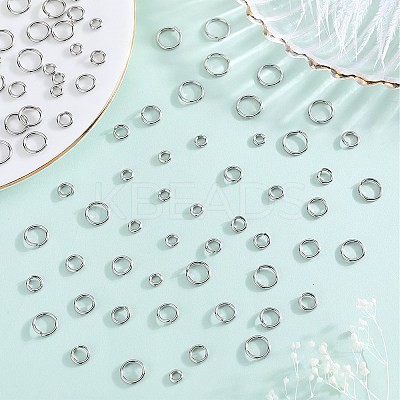600Pcs 6 Styles 304 Stainless Steel Open Jump Rings STAS-SP0001-69-1