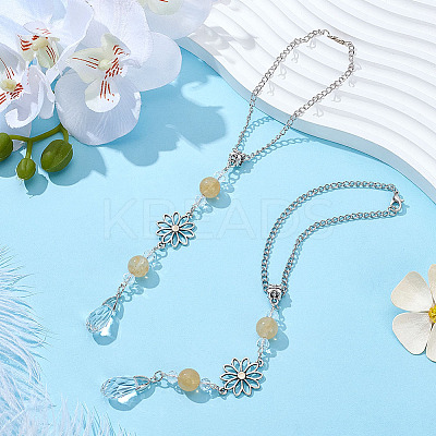 2Pcs Alloy Flower Pendant Decorations HJEW-ME0001-07C-1