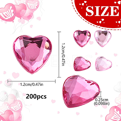 200Pcs 2 Colors Imitation Taiwan Acrylic Rhinestone Cabochons GACR-YW0001-06-1
