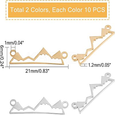 20Pcs 2 Color 201 Stainless Steel Links Connectors STAS-UN0031-19-1