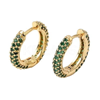 Brass Micro Pave Cubic Zirconia Hoop Earrings KK-CBA8324-24G-01-1