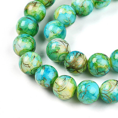 Baking Paint Glass Beads X1-DGLA-N003-10mm-B04-1