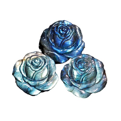 Natural Labradorite Carved Healing Rose Figurines PW-WG99358-01-1