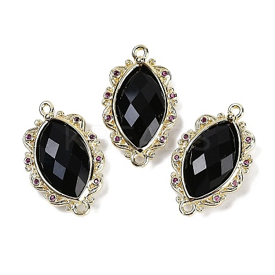 Natural Obsidian Faceted Horse Eye Links G-B126-02G-07-1