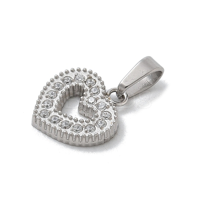 Ion Plating(IP) 304 Stainless Steel Micro Pave Cubic Zirconia Pendants STAS-Z107-06P-01-1