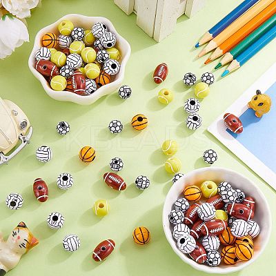 500Pcs 5 Style Craft Style Acrylic Beads FIND-SZ0005-81-1