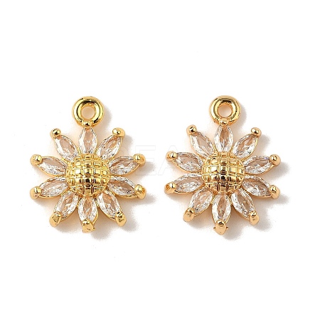 Brass Micro Pave Cubic Zirconia Pendants KK-D373-04A-G-1